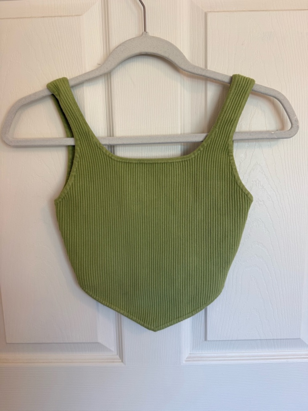 House of Harlow Lime Green Ribbed Crop Tank Top Size XS